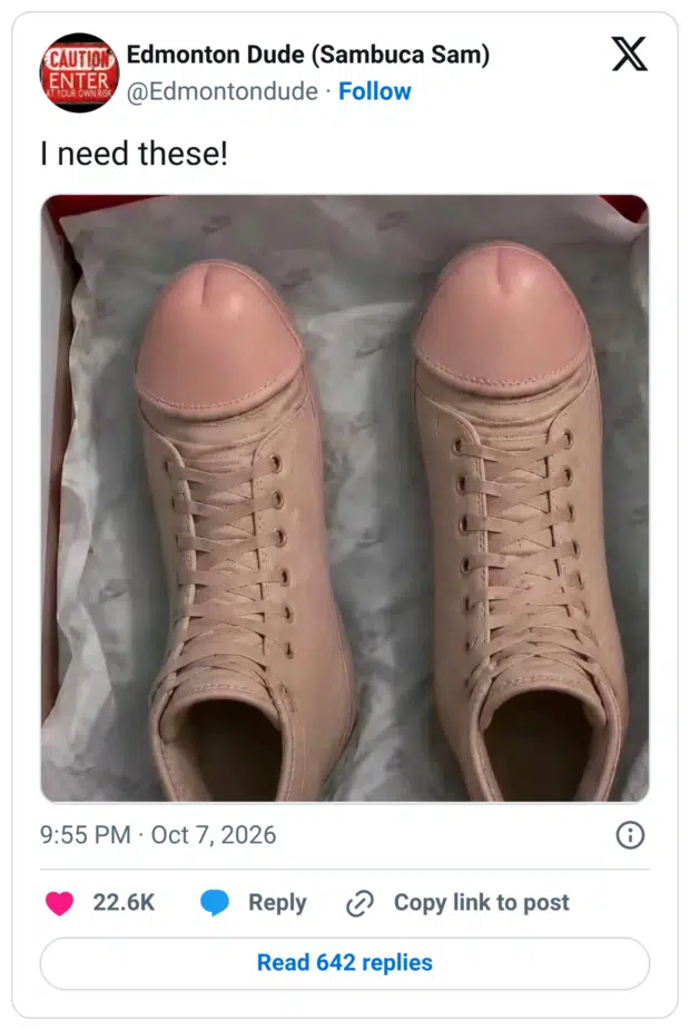 I need these! (Bild von P**nis Schuhen)