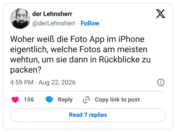 Woher weiß die Foto App im iPhone eigentlich, welche Fotos am meisten wehtun, um sie dann in Rückblicke zu packen?