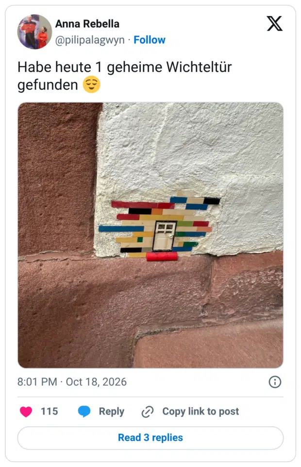 Habe heute 1 geheime Wichteltür gefunden