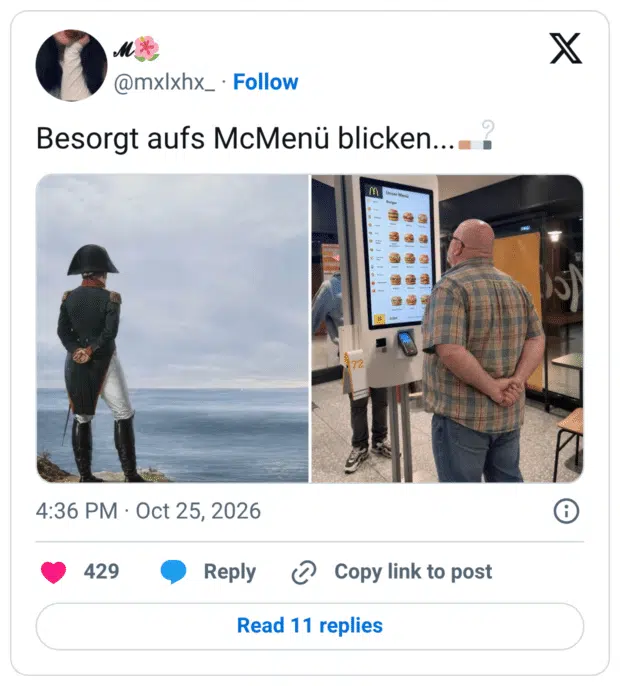 Besorgt aufs McMenü blicken....