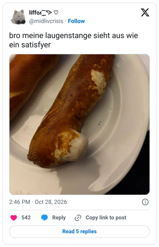 bro meine laugenstange sieht aus wie ein satisfyer