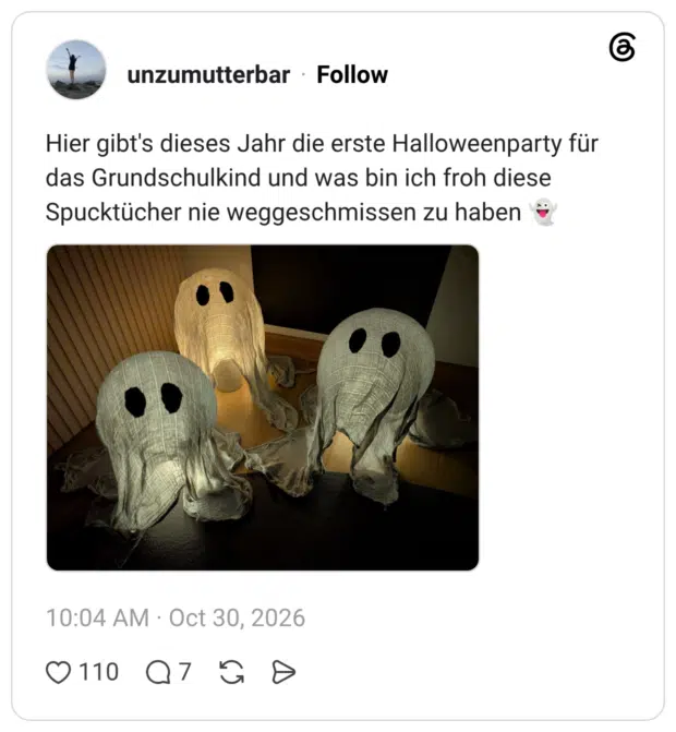 Hier gibt's dieses Jahr die erste Halloweenparty für das Grundschulkind und was bin ich froh diese Spucktücher nie weggeschmissen zu haben 👻